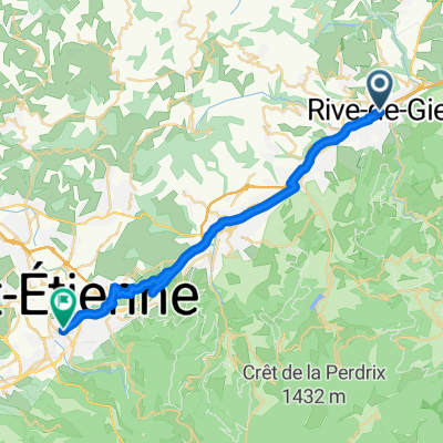 De Rue Jean Jaurès 9, Rive-de-Gier à Cours Fauriel 67, Saint-Étienne