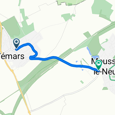 Rue François Mauriac 1, Vémars naar Rue du Marais 10, Moussy-le-Neuf