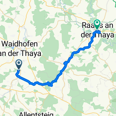 Route nach Hauptstraße 11, Raabs an der Thaya