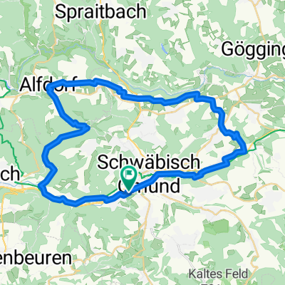 Gmünd - Zimmern - Lindach - Alfdorf - Haselbach - Gmünd