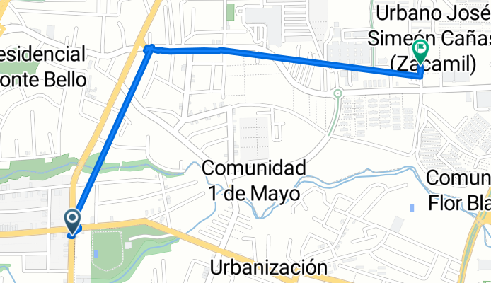 De Avenida Bernal, San Salvador a Calle emergencia seguro social, Mejicanos