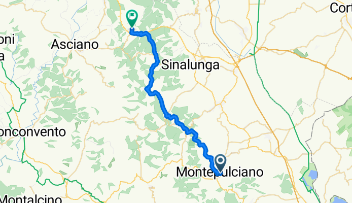 Percorso da Via di Voltaia nel Corso 90, Montepulciano