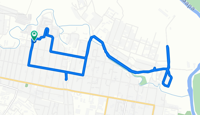 От улица Кутузова, 59, Бузулук до улица Кутузова, 59, Бузулук