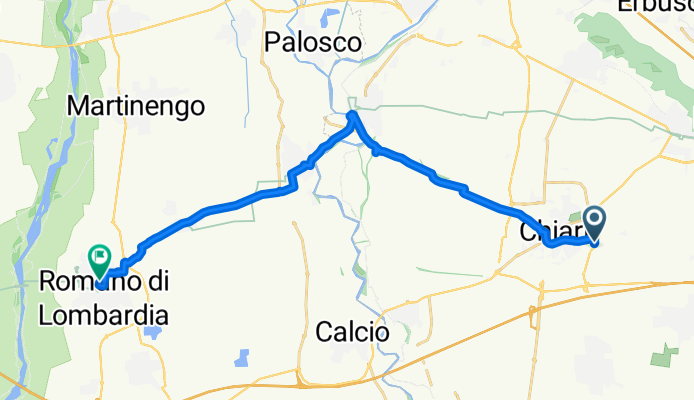 Via Alberto da Giussano 56, Chiari to Via Fratelli Calvi 6, Romano di Lombardia