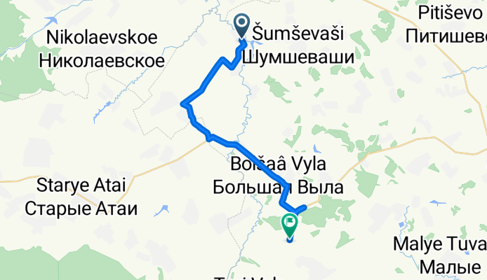 От Unnamed Road, Большая Атмени до Unnamed Road