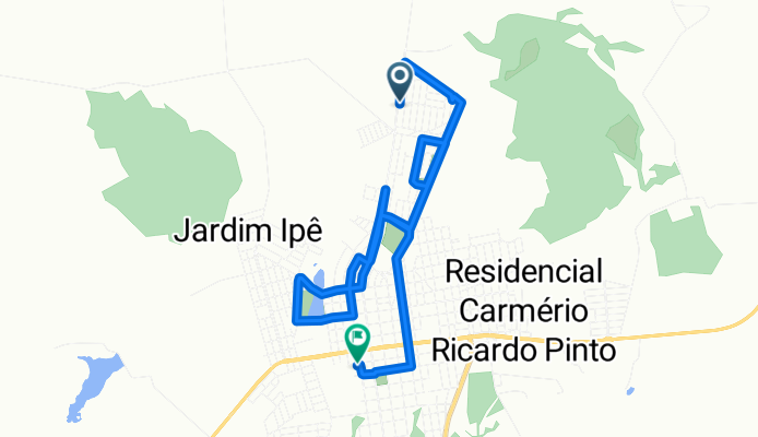 Rota para Rua Eugênio Jardim, 27–127, Pontalina