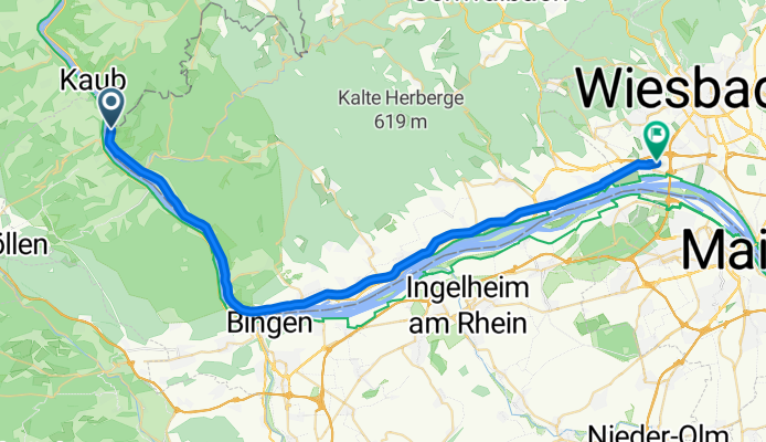 Sporty route in Wiesbaden