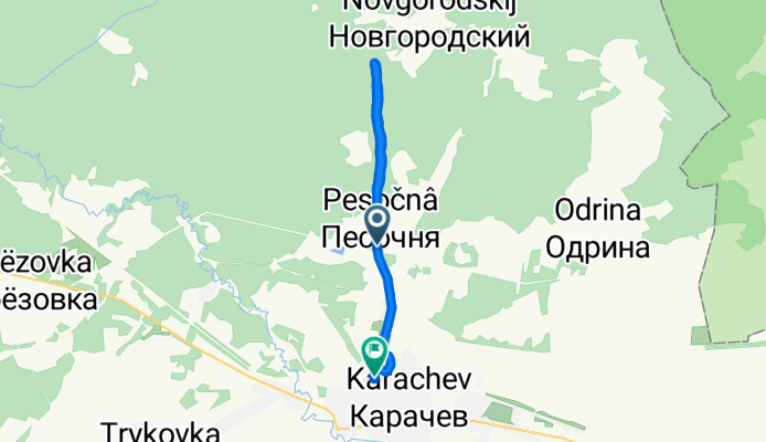 От 15К-1001, Песоченское до Советская улица, Карачев