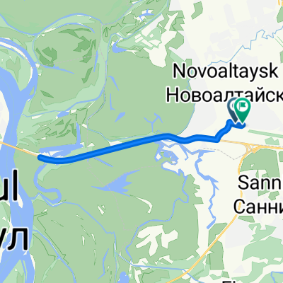 От улица Новоударника, 33А, Новоалтайск до Транспортный переулок, 13, Новоалтайск