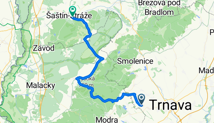 Malokarpatská vínna cesta, Ružindol do Jána Hollého 1610/111, Šaštín - Stráže