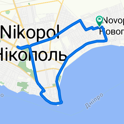 От Пінська вулиця 54, Нікополь до Пінська вулиця 54, Нікополь