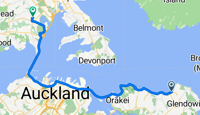 Cliff Road, Saint Heliers to 123 Lake Road, Northcote