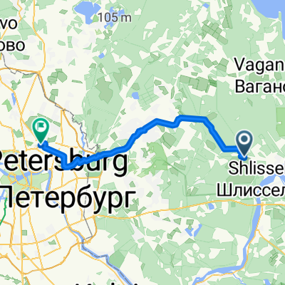 От улица Горизонт СНТ, 61, Морозовское до Кушелевская дорога, Санкт-Петербург