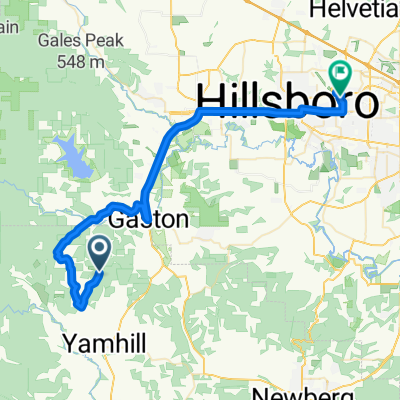 Route from Northwest Oak Hill Road 24060, Gaston