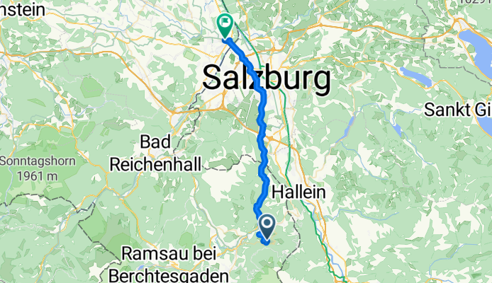 Hintereck 1, Berchtesgaden nach Ludwig-Zeller-Straße 1, Freilassing