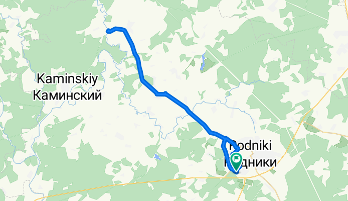 От улица Мира 20а, Родники до улица Мира 20а, Родники