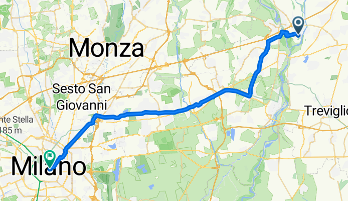 Da Via dei Bersaglieri 10, Brembate a Piazza del Duomo, Milano