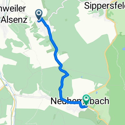Bergstraße 11, Gonbach nach Alsenborner Straße 34, Neuhemsbach