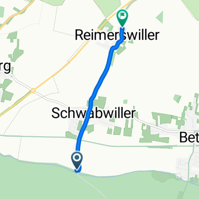 Rue du Moulin Schwabwiller 46, Betschdorf nach Rue des Celtes Reimerswiller 21, Betschdorf