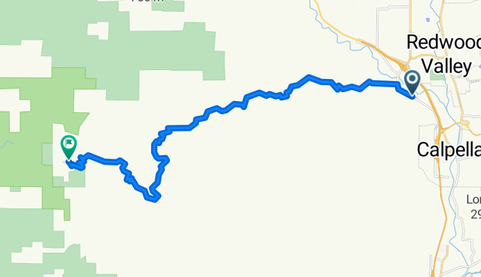 Ukiah to Orr Springs via Mann Ranch Rd.
