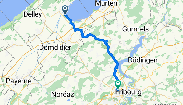 Chemin de la Plage 10, Vully-les-Lacs nach Route de la Broye 3, Freiburg
