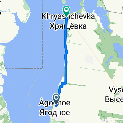 От Волжская улица 30, Ягодное до Речной переулок 8, Хрящевка
