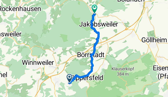 Hauptstraße 14, Gonbach nach Kastanienweg 11, Dannenfels
