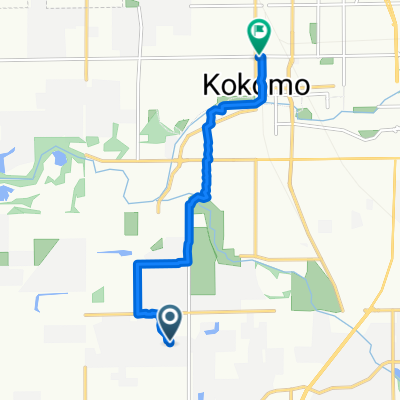 2825 Burton Dr, Kokomo to 219 W Jefferson St, Kokomo