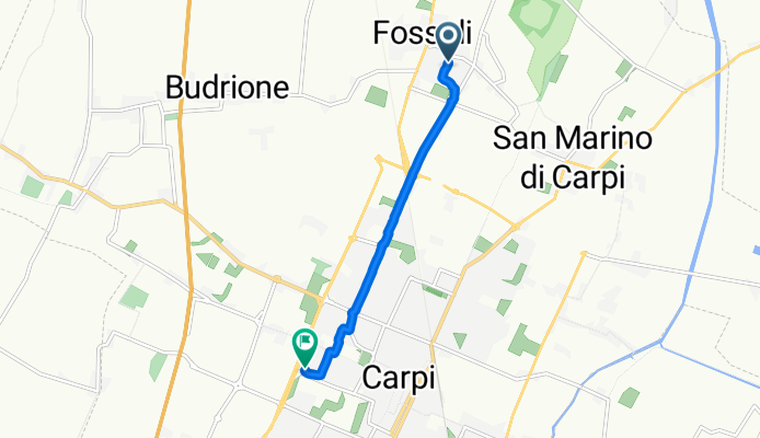 Da Via del Melograno 41, Carpi a Via Vincenzo Foppa 3/A, Carpi