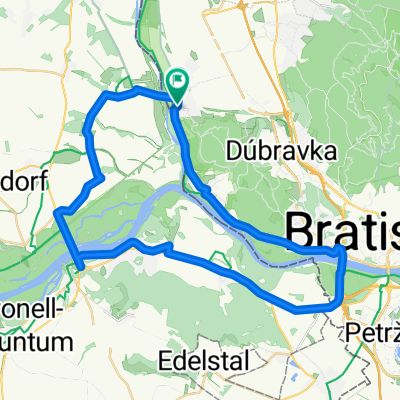 from Devinska to Hainburg circle