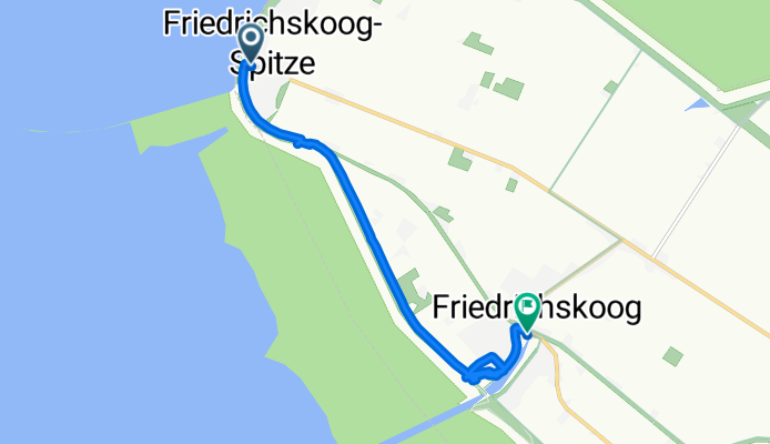 Koogstraße 142, Friedrichskoog nach Am Hafen 7, Friedrichskoog