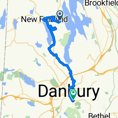 Bear Mountain Rd, New Fairfield to 41 Grand St, Danbury