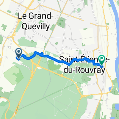 De 107 Rue Alfred de Vigny, Petit-Couronne à 3 Place de l'Église, Saint-Étienne-du-Rouvray