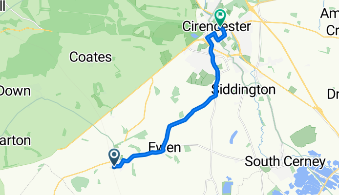 30 Top Farm, Cirencester to Woolrich House, The Waterloo, Cirencester