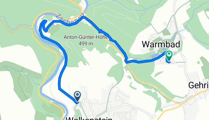 Annaberger Straße 17, Wolkenstein nach An der Silbertherme, Wolkenstein