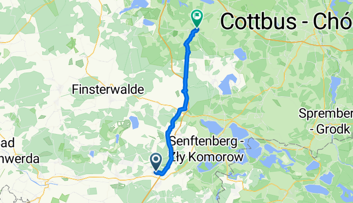 Ruhlander Straße 113, Schwarzheide to Saßlebener Weg 5A, Calau