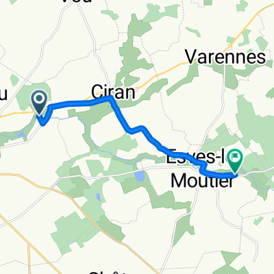 La Touche, Ligueil to D12, Esves-le-Moutier