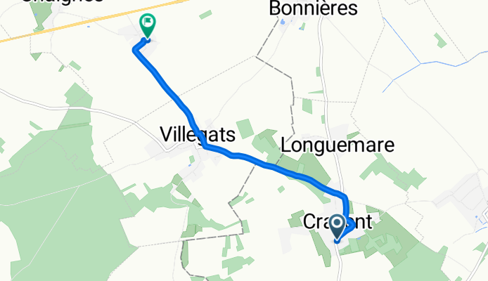 De 4bis Rue André Mojard, Cravent à 7 Chemin du Bois Menou, Chaignes