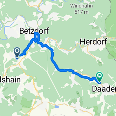 Route nach Betzdorfer Straße 77, Daaden