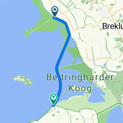 Route nach Holmerfährweg, Elisabeth-Sophien-Koog