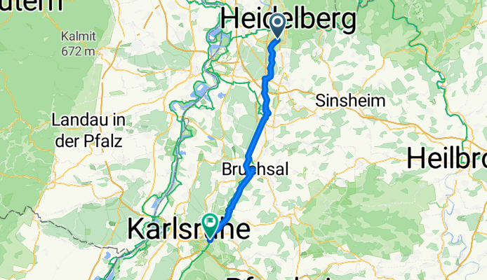Bruchhäuser Weg 4, Heidelberg nach Basler-Tor-Straße 76, Karlsruhe