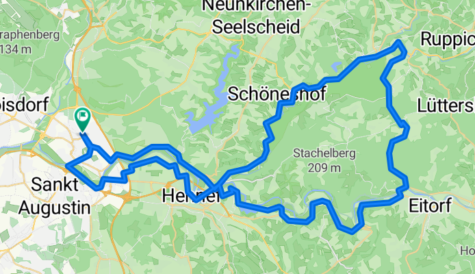 Siegburg, Hennef, Eitorf, Schönenberg, Alner, Siegburg