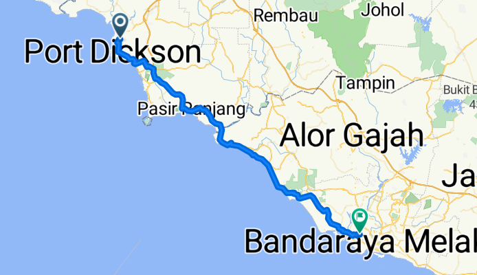 Route from pd to Jalan Lp 12 malacca