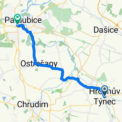 Nádražní 185, Hrochův Týnec to 17. listopadu 400, Pardubice