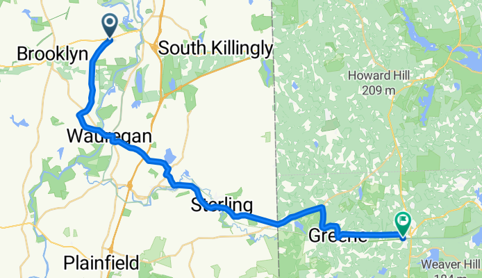 Providence Road 479, Brooklyn to Old Summit Road 25, Coventry