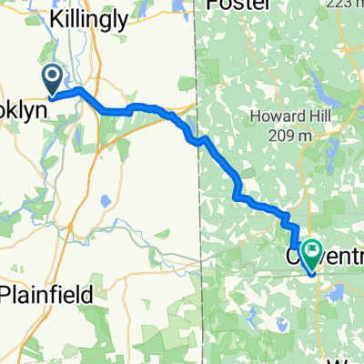 479 Providence Rd, Brooklyn to 25 Old Summit Rd, Coventry