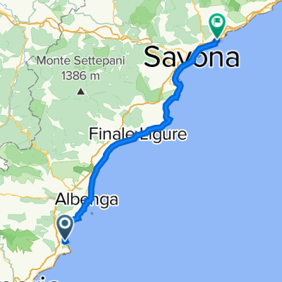 Via San Sebastiano 23, Laigueglia nach Via Montegrappa 1–11, Celle Ligure