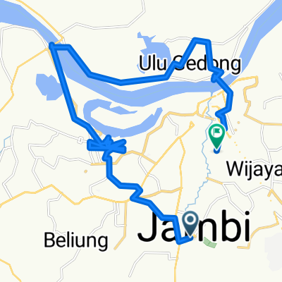 Jalan Jendral Basuki Rahmat, Kecamatan Kota Baru to Jalan Haji Muhammad Bafadhal 54, Kecamatan Jelutung