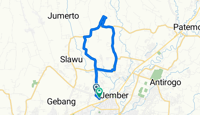 Jalan Manggar 5, Kecamatan Patrang to Jalan Kenanga 58, Kecamatan Kaliwates