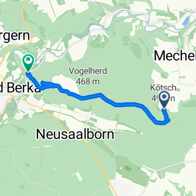 Thüringenweg, Kiliansroda nach Am Adelsberg, Bad Berka